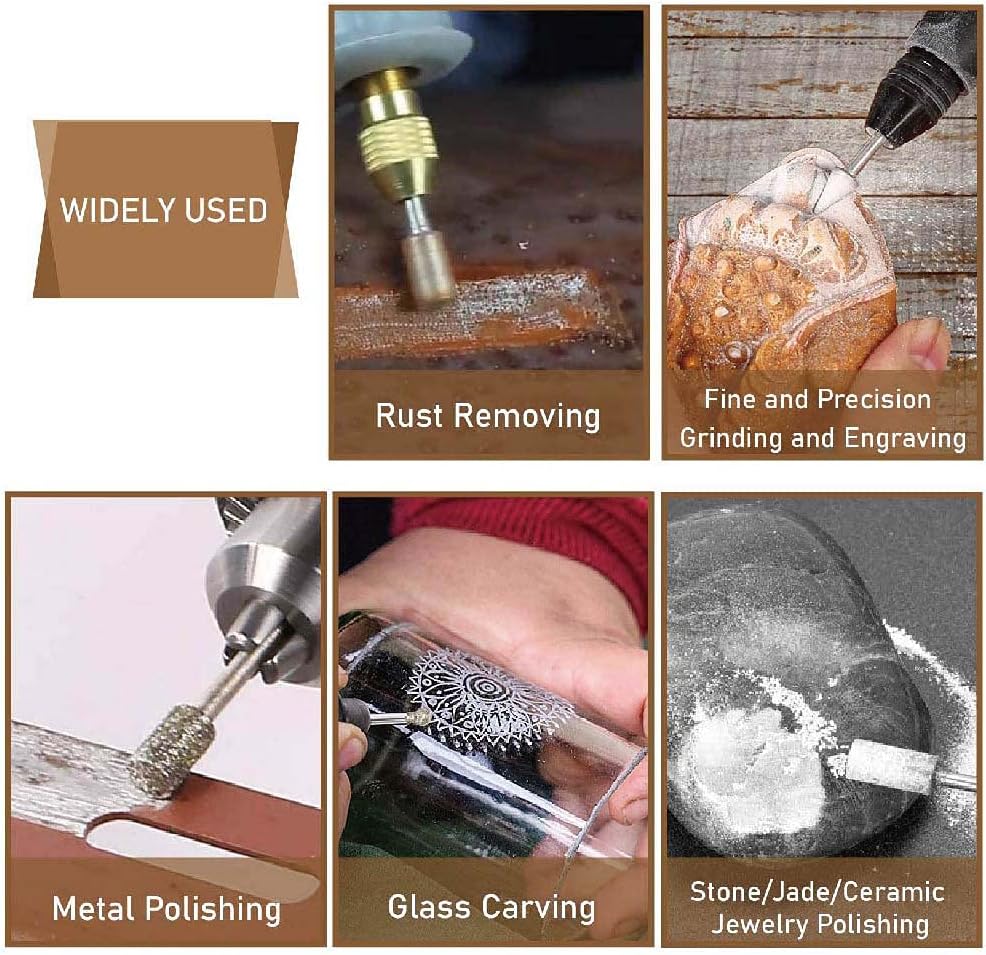 30pcs Shank Diamond Burs Set With Box For Dremel Electric Grinder Power Accessories Abrasive Drill Bit Rotary Tool Set