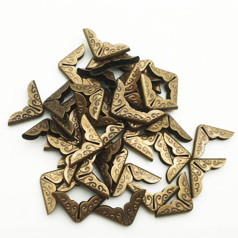 Clearance_50 ピース/ロット 14X14X3mm ブロンズ金属ブックコーナーフォトアルバムメニューフォルダー DIY スクラップブッキング装飾コーナープロテクター