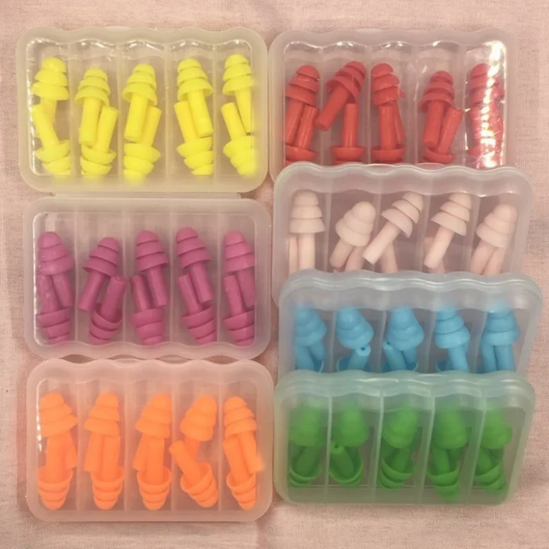 Tappi per le orecchie in silicone morbido per adulti e bambini Tappi per le orecchie da nuoto impermeabili Clip per le orecchie antirumore, Nuotatori Immersioni 5 paia per scatola
