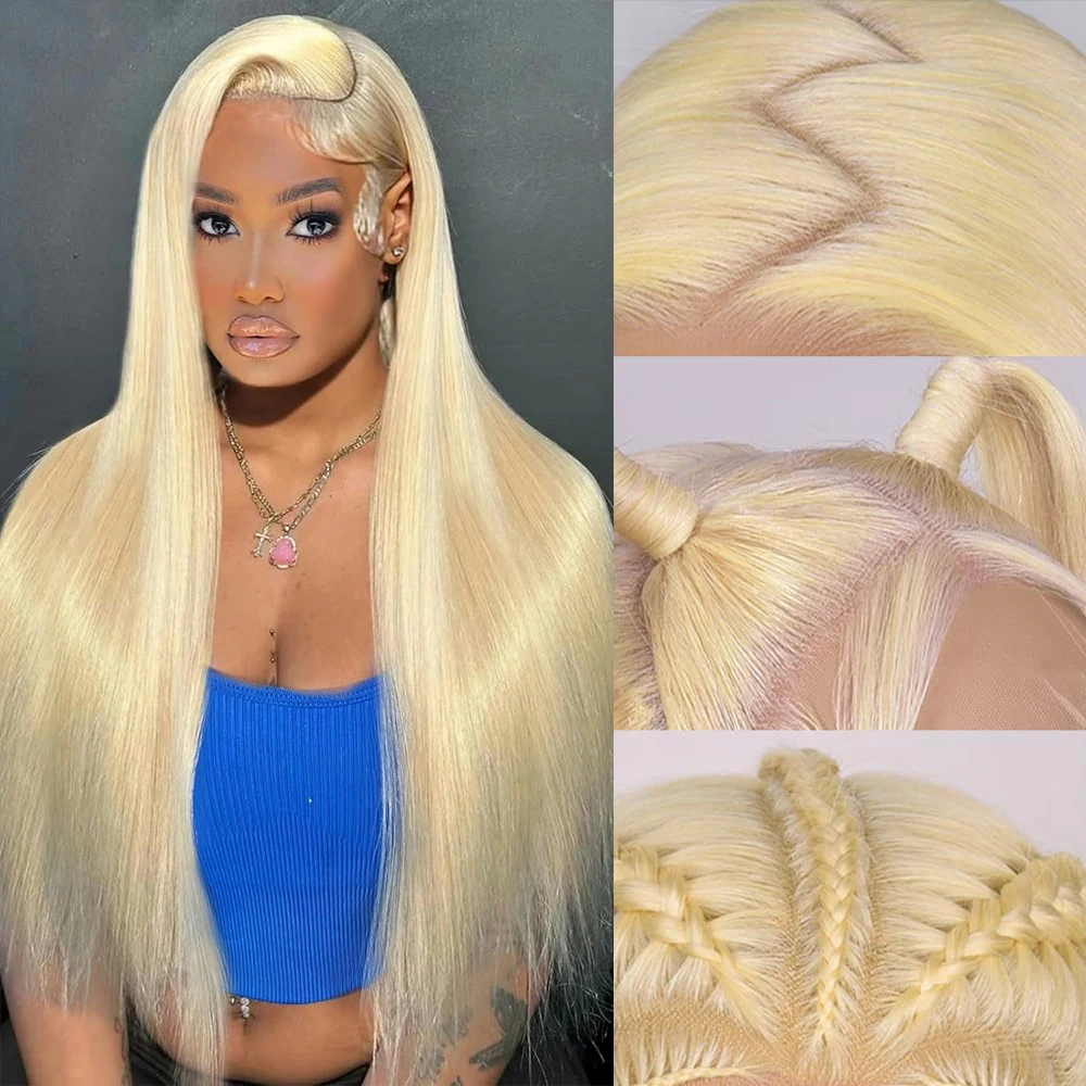 Peruka typu Lace Front 613 13x6 z ludzkich włosów, prosta, miodowy blond, peruka z ludzkich włosów 13x4 HD Lace Frontal dla kobiet