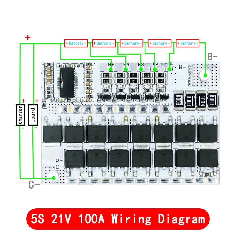 5S 4S 3S BMS 100A 21V 18V 16.8V 12V 18650 Li-Ion LMO Ternary LITHIUM แบตเตอรี่ Circuit Board BALANCE ชาร์จ