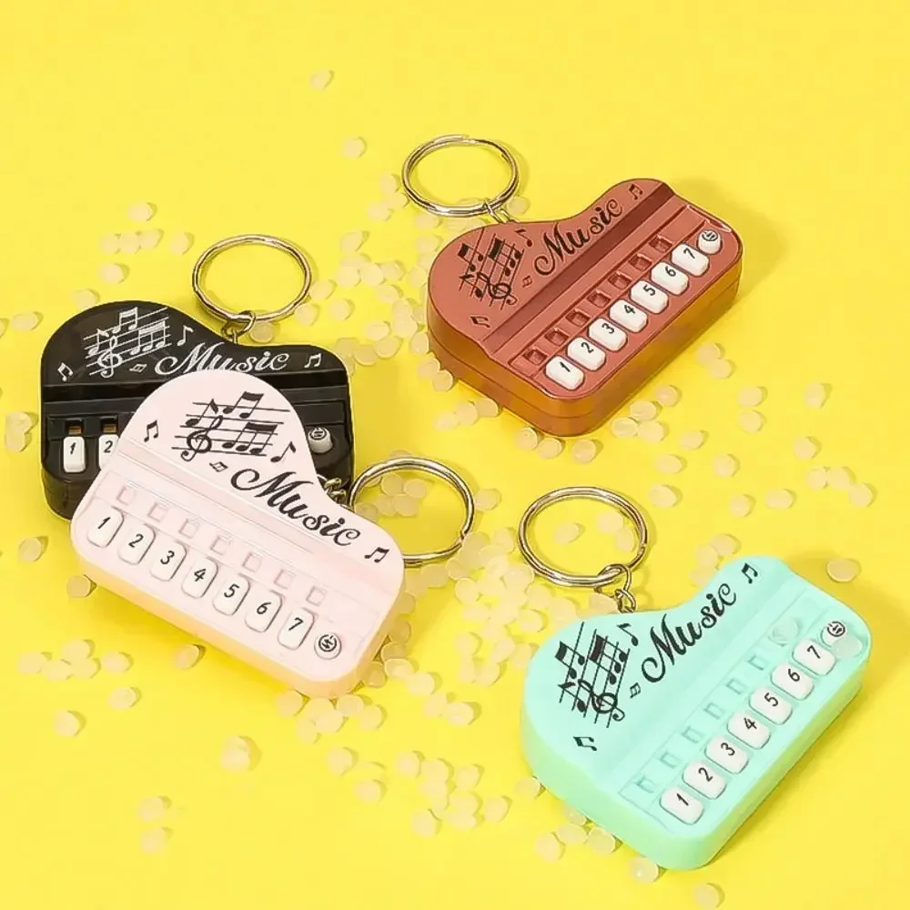 Mini Lovely Fresh Creative Cartoon Music Electronic Piano Keychains Couple Pendant Cute Exquisite Key Ring Funny Birthday Gift