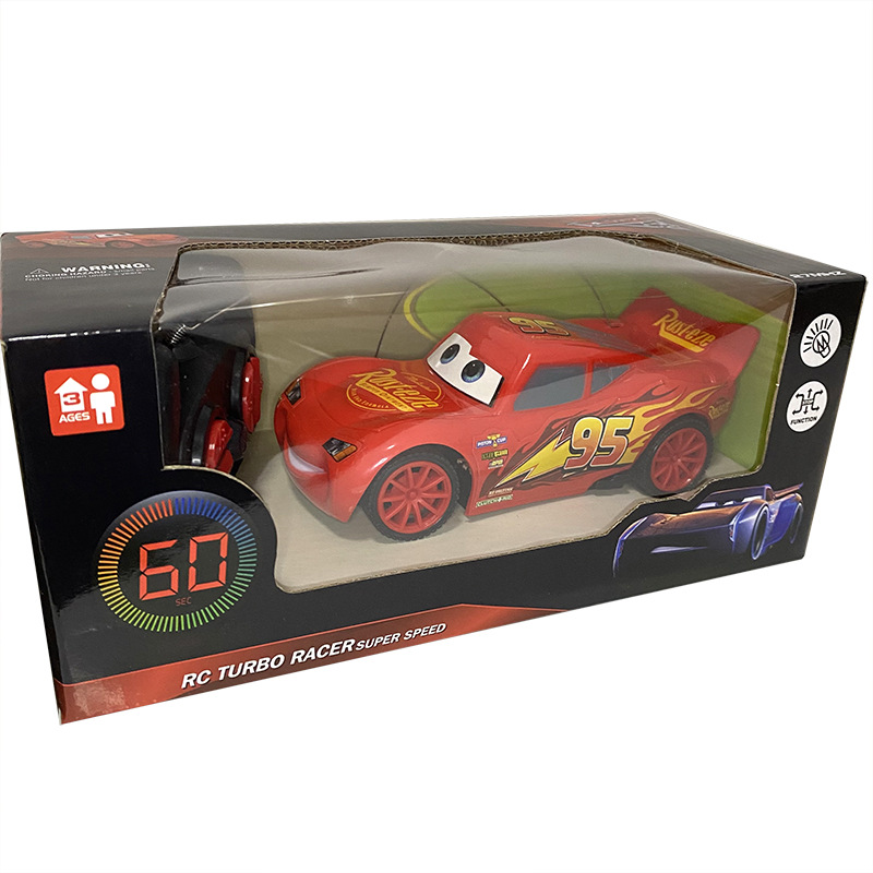 Anime pixar carros 3 carro de brinquedo elétrico relâmpago mcqueen homem aranha quatro canais modelo carro controle remoto brinquedos para crianças presente