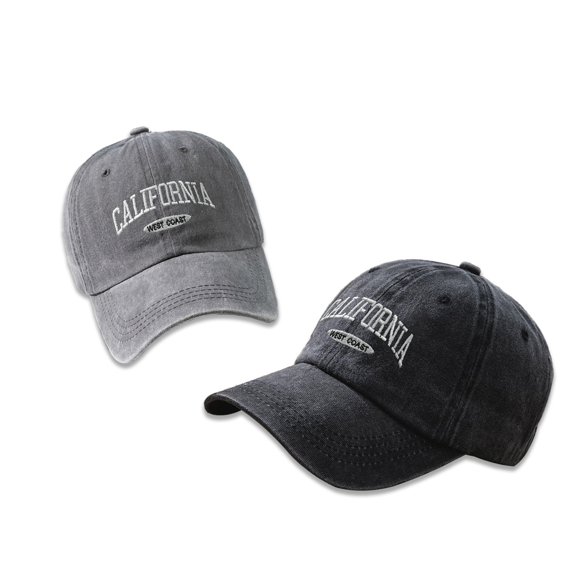 Bawełniana Czapka Bejsbolówka Retro Vintage Męska Damska Denim Haftowane Litery Kapelusz Bawełniana Miękka Czapka Casual Retro Unisex