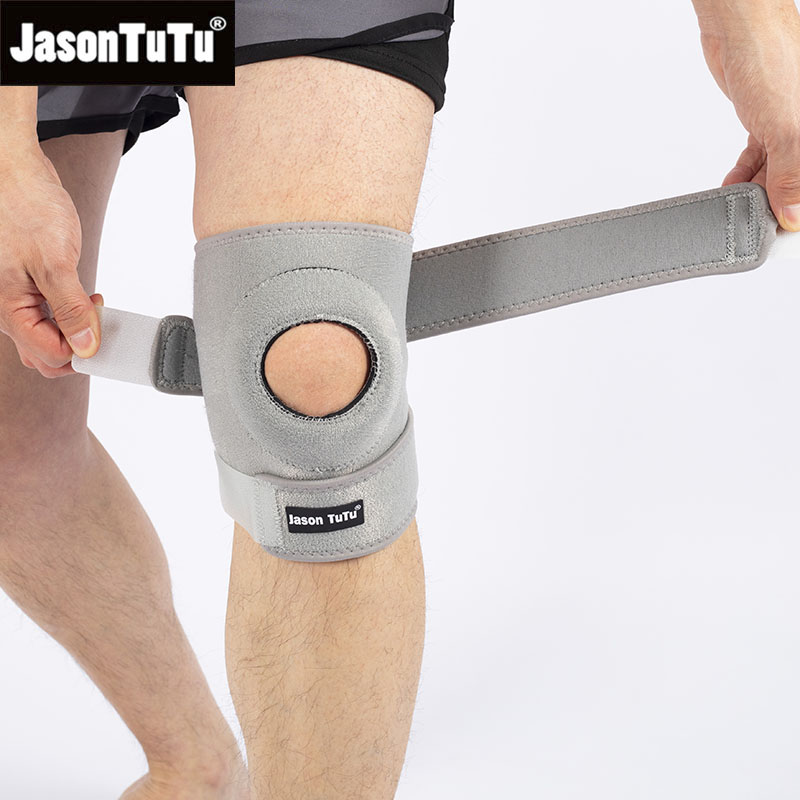JASONTUTU 1PCS 통기성 4 스프링 무릎 지원 중괄호 Kneepad 조정 가능한 슬개골 무릎 패드 안전