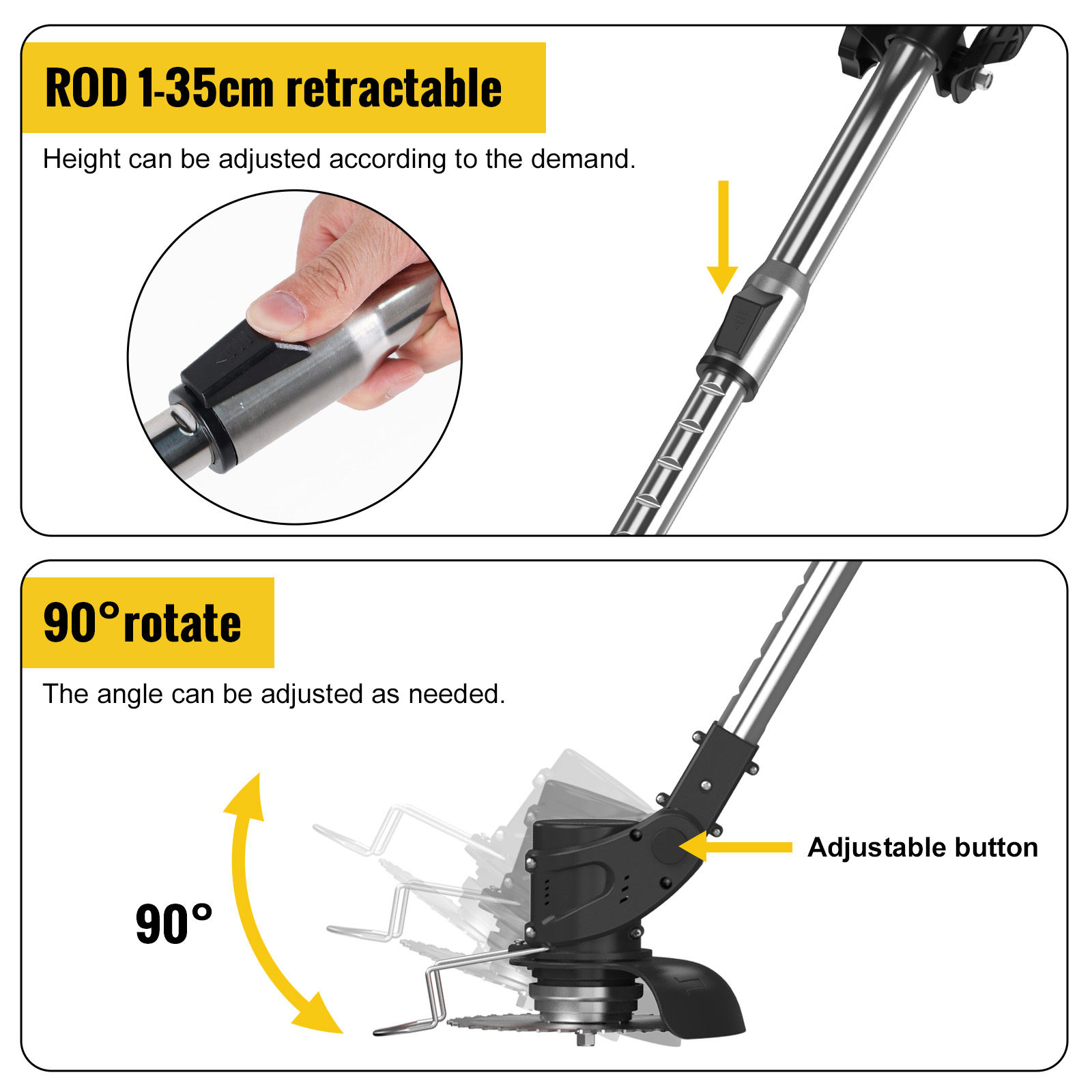 Conent ool 24V Akku-Strimmer-Rasenmäher Gartens ch neider mit 2*2000mAh Batterien und 15 Klingen, Grass ch neider