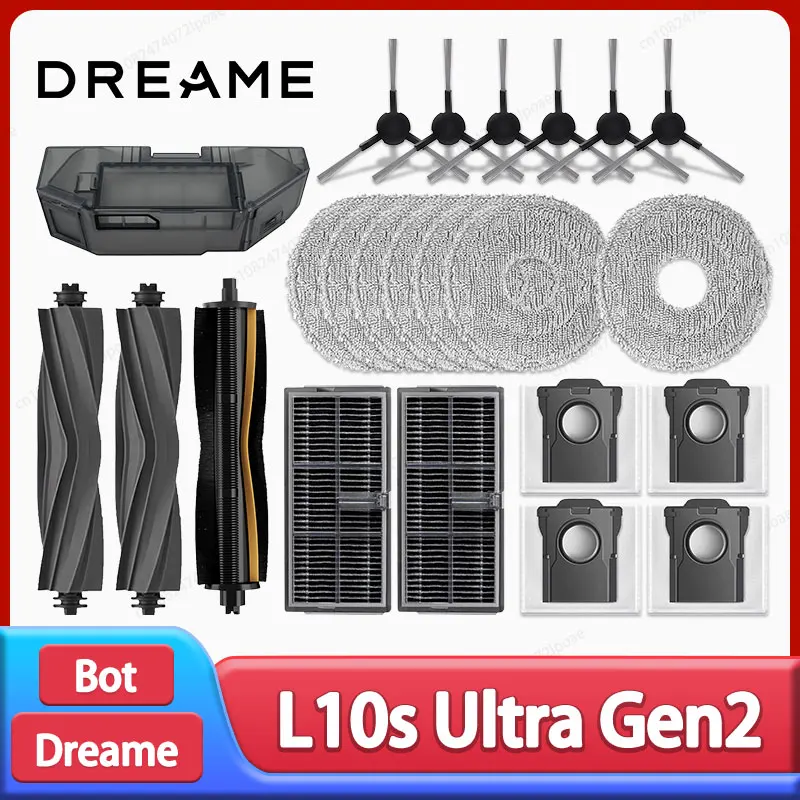 Dreame-Robot aspirador L10s Ultra Gen2/L30s Ultra, accesorios, Cepillo Lateral principal, paño de mopa, filtro Hepa, bolsa de polvo, repuestos