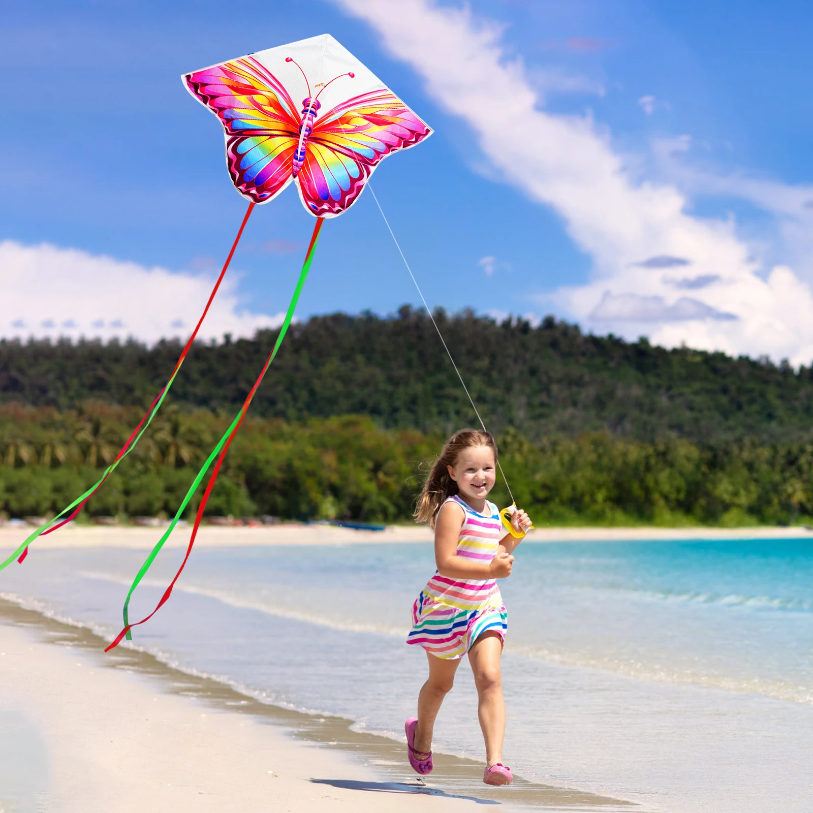 ใหม่มาถึงกีฬาสนุกกลางแจ้งผีเสื้อที่สวยงาม Kite พร้อมที่จับและ String บินดีสําหรับเด็ก