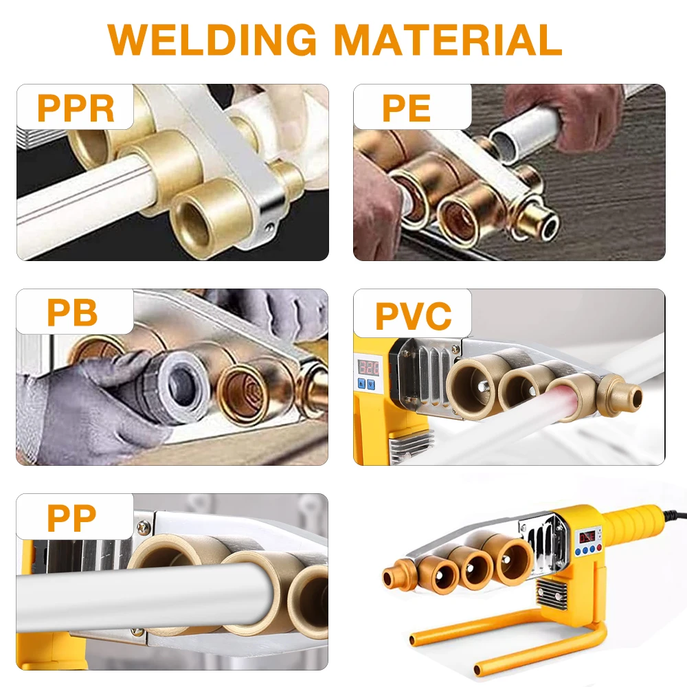 800/1000W Plastic Pipe Welding Machine 220V Home Professional Hot Melt Tool Pipe Welding Tools Suitable For PB/PE/PPR Up To 320℃