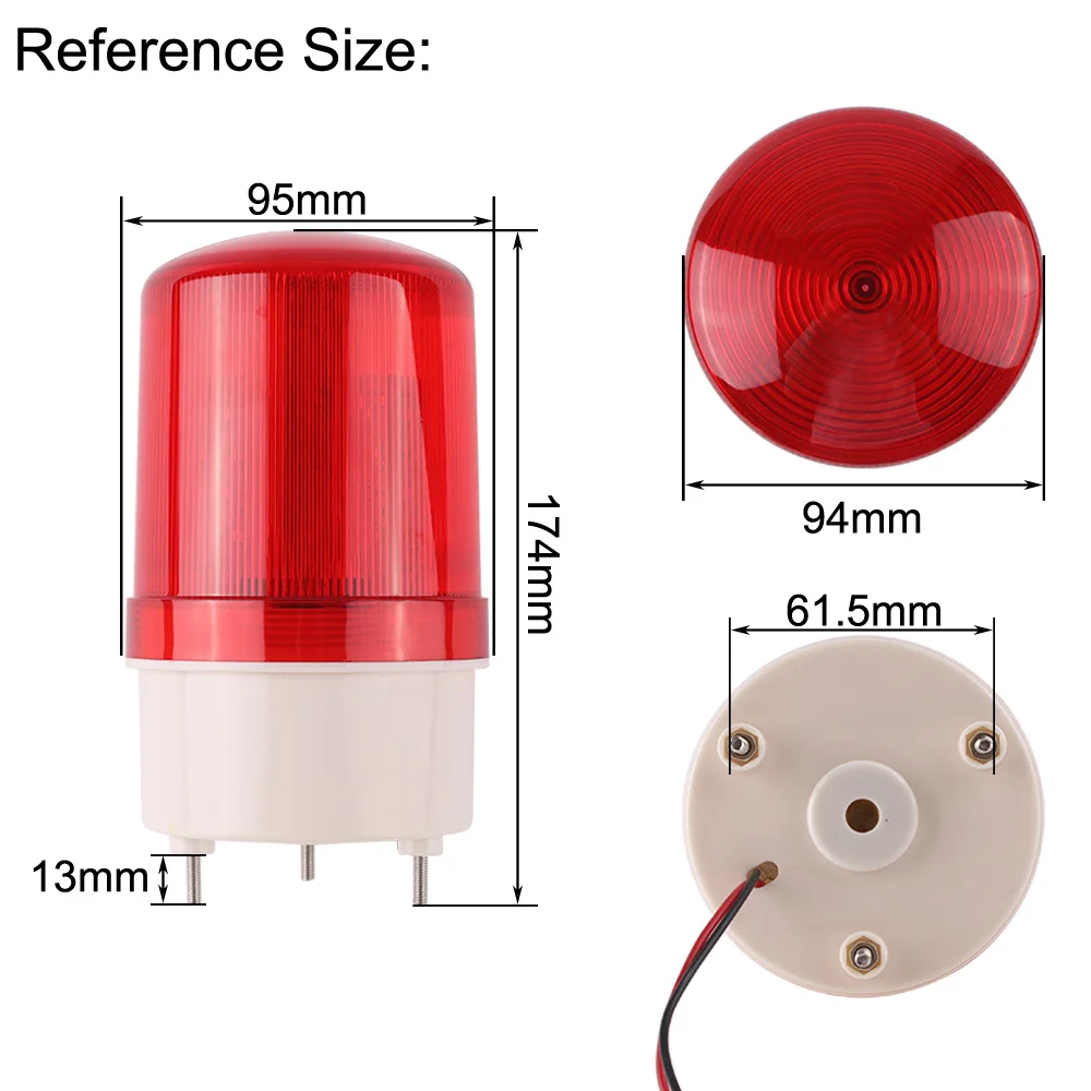 Industrial Audible Visual Alarm Buzzer LTE-1101J Rotating Light Flashing Signal warning Lamp Strobe Siren Indicator LED DC24V12V