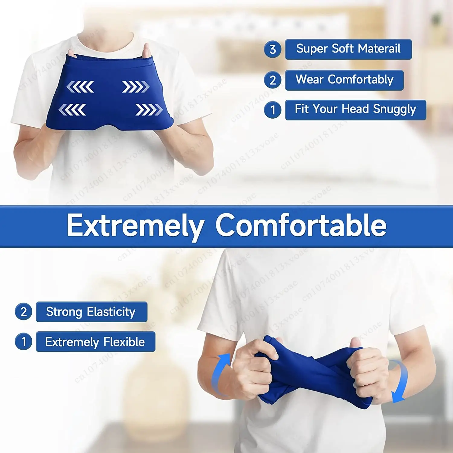 Gorro para aliviar el dolor de cabeza, gorro de Gel para terapia de compresa fría y hielo, paquete de envoltura para la cabeza, mascarilla para ojos para aliviar la presión del dolor, gorro de hielo