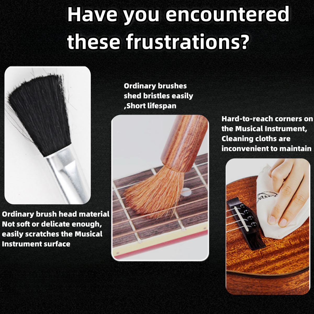 1 STKS Dubbele Hoofd Gitaar Reinigingsborstel Stofborstel voor Gitaar Zorg String Fretboard Muziekinstrument Reinigingsborstel