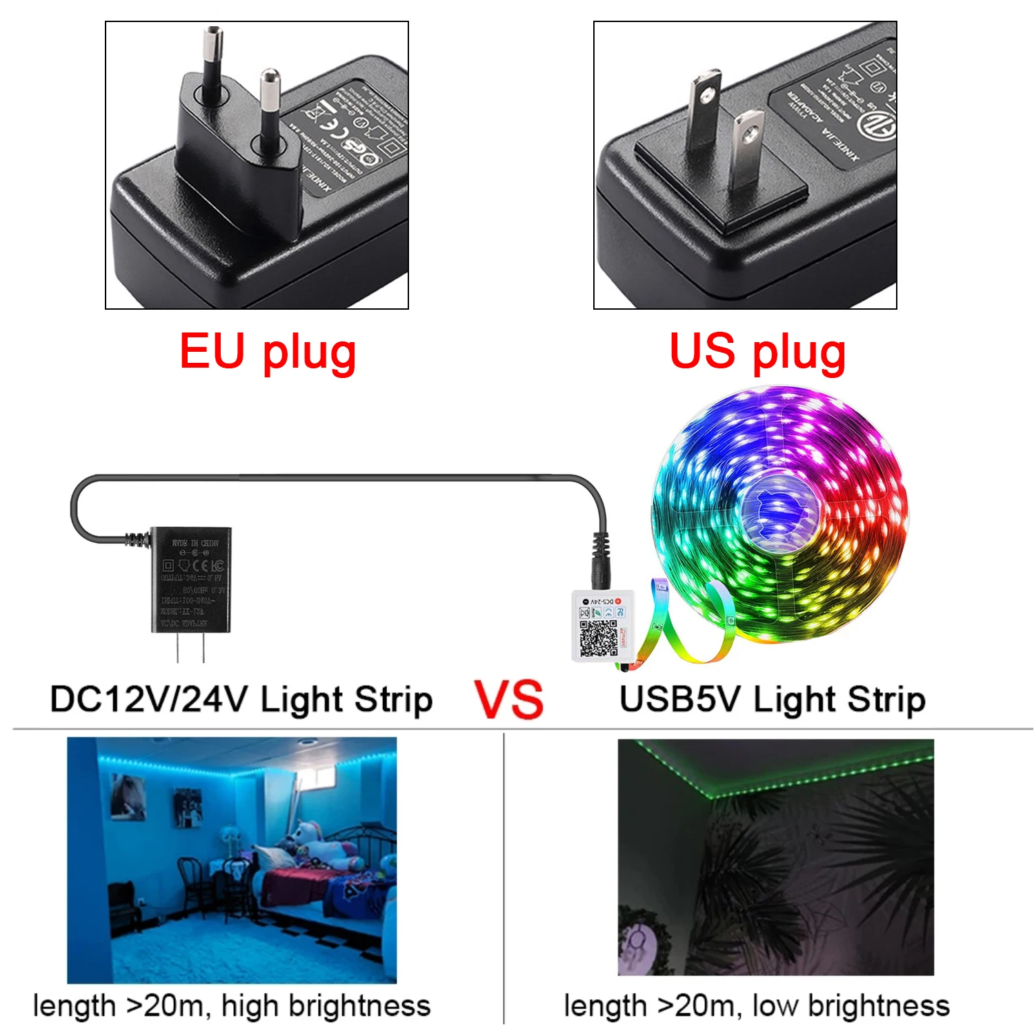 RGB Led ライト部屋用 10 メートル 20 メートル 30 メートル音楽同期 Led ストリップライト柔軟なリボンテープ部屋の寝室の装飾テレビのバックライト