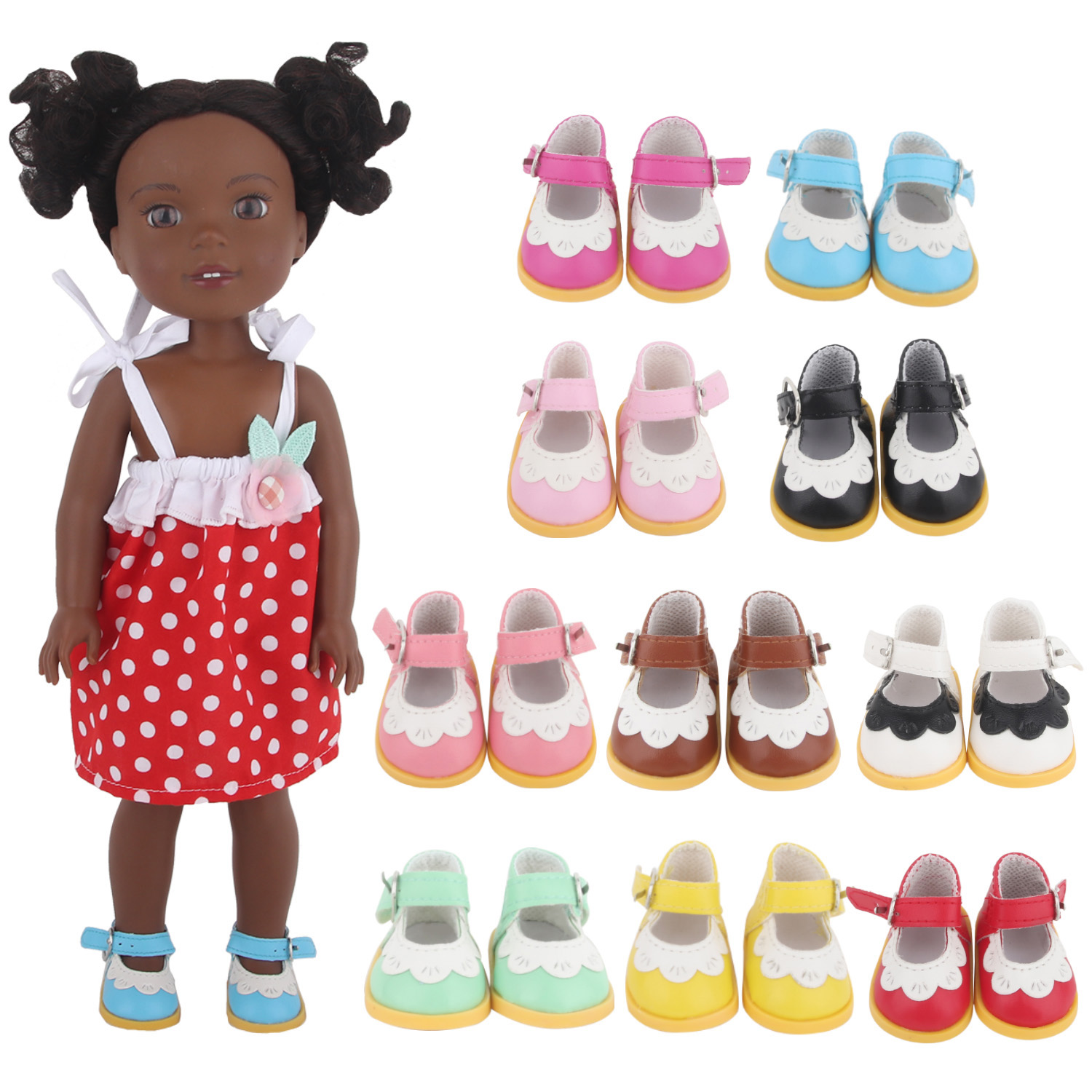 Chaussures de poupée en cuir de 5cm, Mini bottes mignonnes en dentelle pour 30cm, chaussures articulées pour Paola Reina,Nancy et EXO, jouet cadeau pour poupée Girt, 1/6