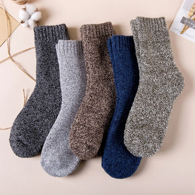 5 Pairs Verdicken Warme Socken Männer Herbst Winter Harajuku Socken Handtuch Warm Halten Winter Crew Socken Weihnachten Geschenk Socken Für mann