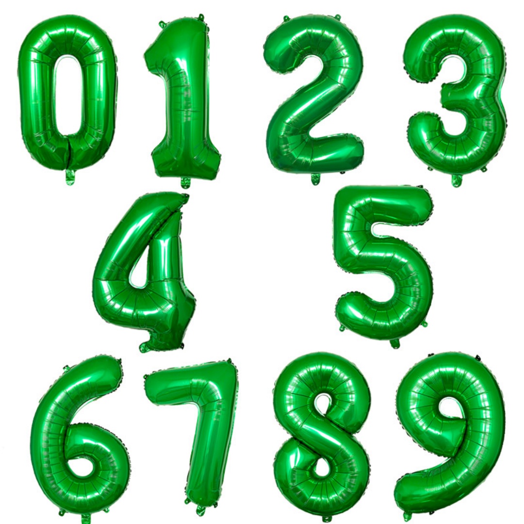 32 polegada grande número verde escuro balões selva safari balão de aniversário festa folha balão 0 1 2 3 4 5 6 7 8 9 globos bolas