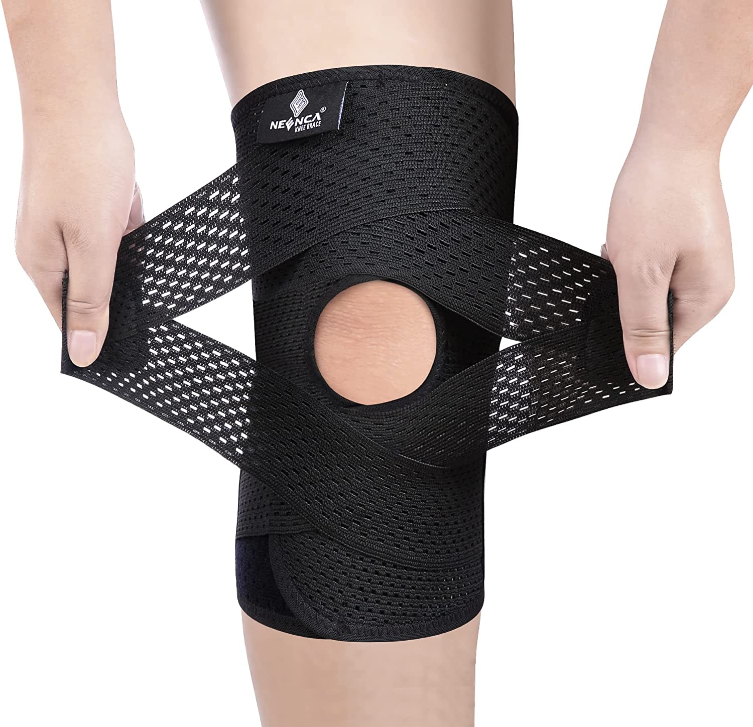 Rodilleras transpirables para hombres y mujeres, soporte con estabilizadores laterales para el dolor de rodilla, desgarro Meniscal, artritis ACL MCL, recuperación de lesiones