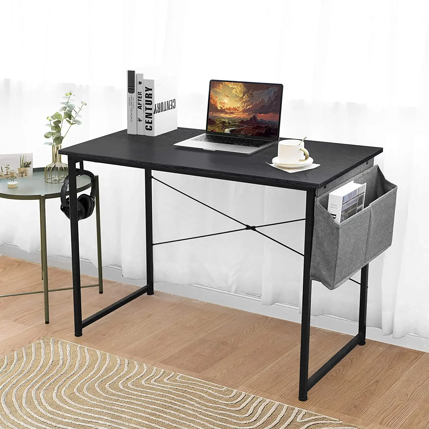 Scrivania da ufficio semplice per PC portatile da 100 cm/120 cm, scrivania da ufficio in legno con custodia, tavolo da ufficio domestico