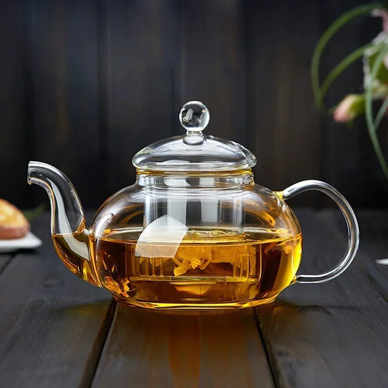 400 ml/1000 ml Borosilicate แก้วหม้อชาหนาทนความร้อนหม้อชาดอกไม้แก้วกรอง Kung Fu Brewing แก้ว Teaware