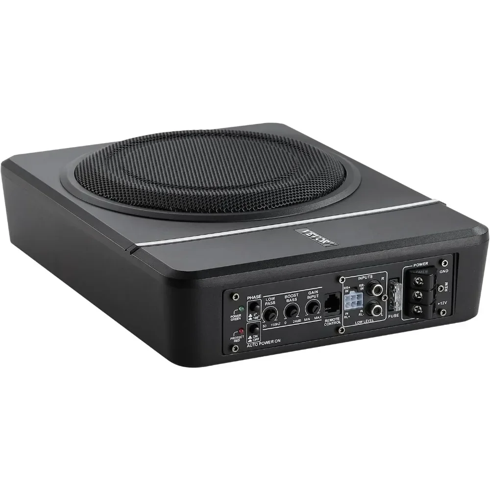 8" 240W Underseat Car Subwoofer, Slim Powered Car Subwoofers Under The Seat, Low Profile Audio Sub Built-in Amplifier, High/Low