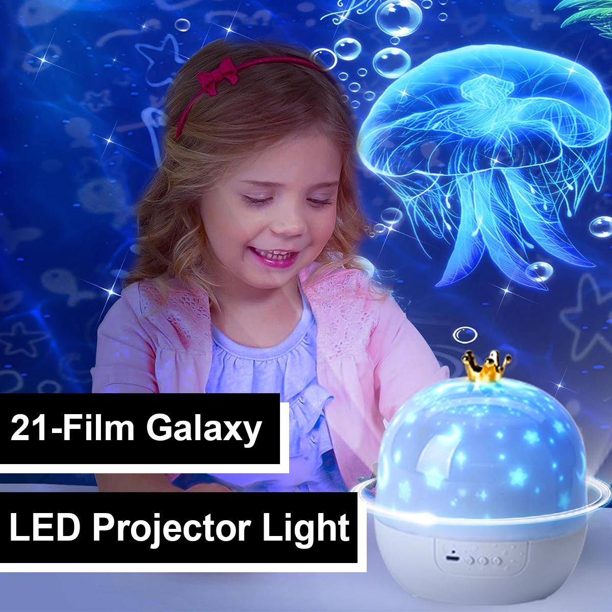 Crown Galaxy Projektor 21 in 1 Licht Lampe Nacht für Mädchen Kinder tragbare Kleinkind rotierende Glückwunsch zum Geburtstag dimmbare Steckbeleuchtung