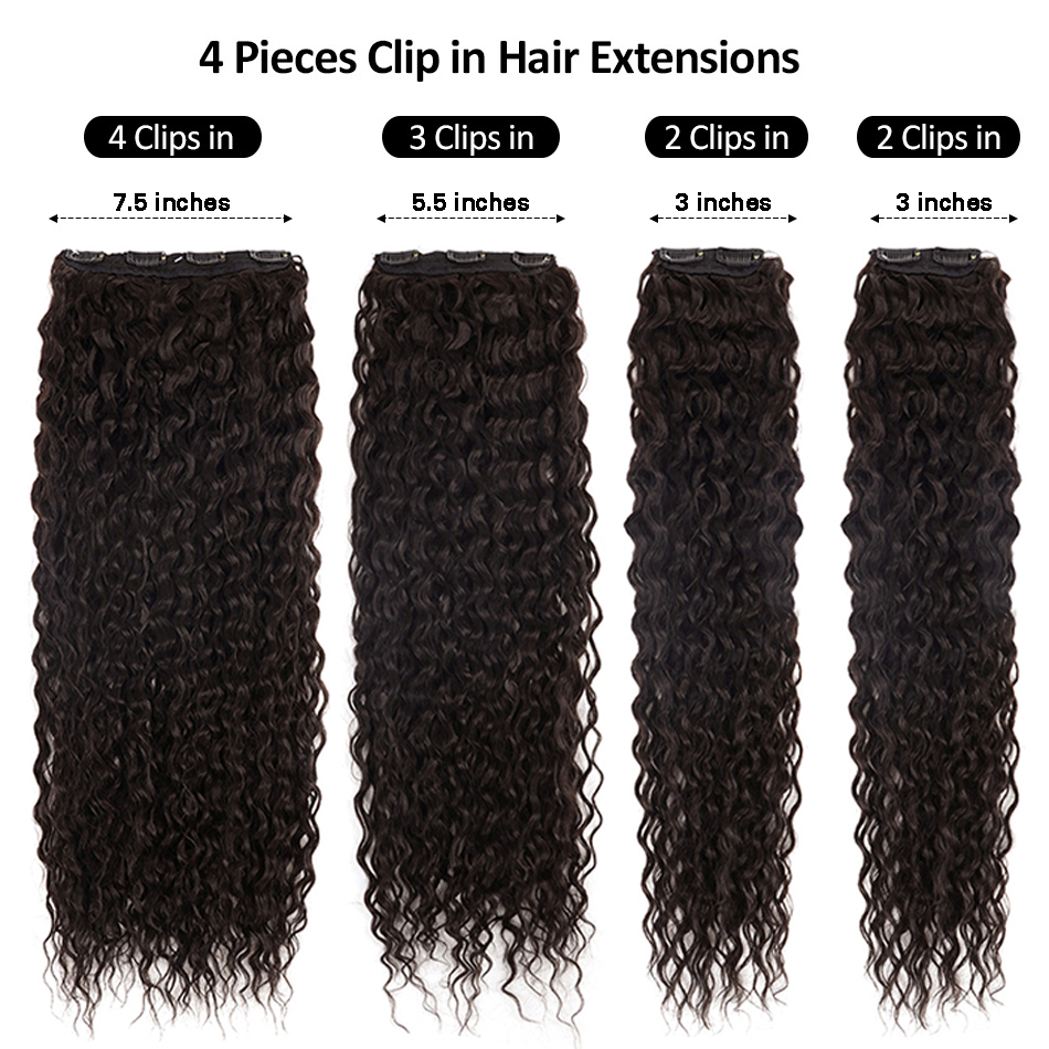 Extensões de cabelo encaracolado sintético para mulheres tecer 4 pçs cabeça cheia cabelo falso orgânico ombre marrom loiro grosso postiços