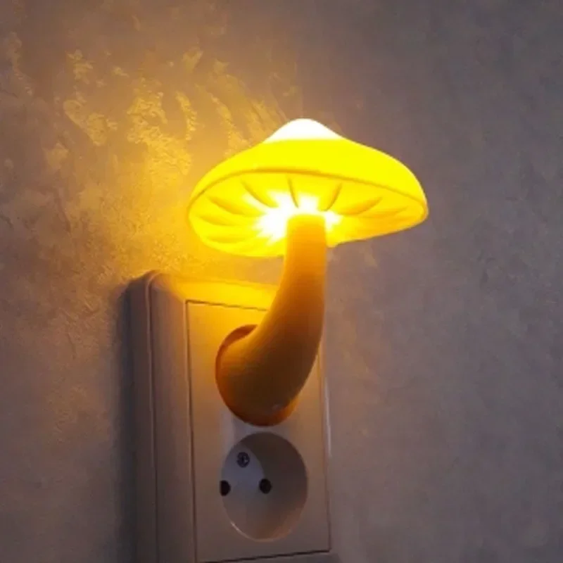 Luces LED de noche para dormitorio, Sensor automático con forma de seta, lámparas de noche para escaleras y baño, luces decorativas con Sensor de control de luz
