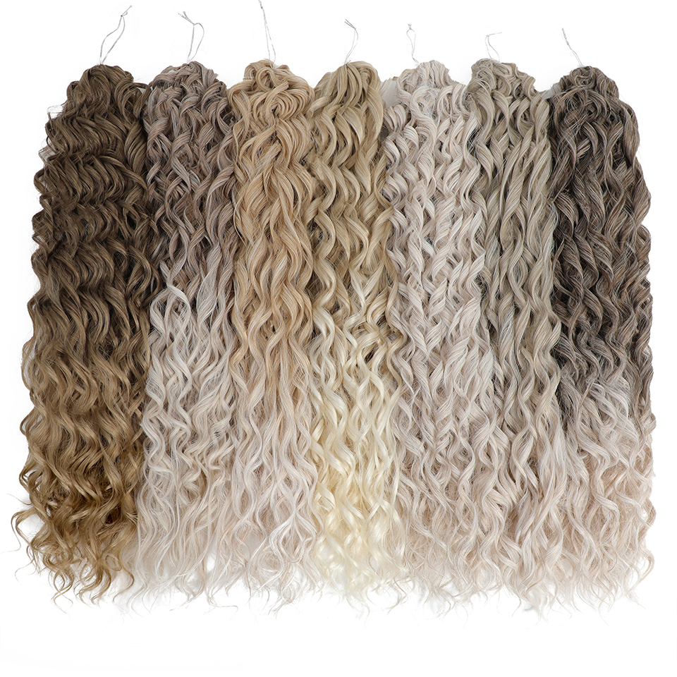 Jessica Hair Tiefe Welle Twist Synthetische Häkeln Haar Geflecht Afro Curl Ombre Blonde Rosa Tiefe Wellenförmige Flechten Haar Verlängerung Für Frauen