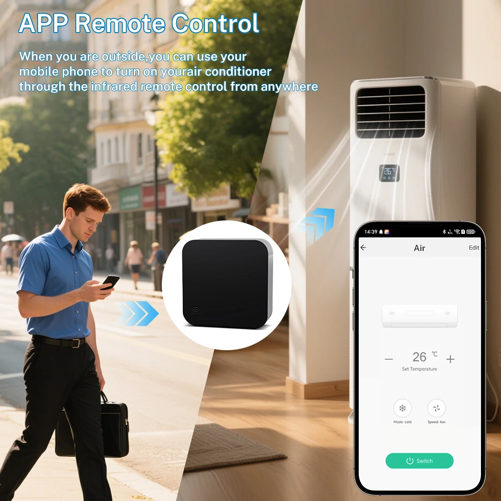 Tuya Smart IR-Fernbedienung WiFi Smart Life für Smart Home Automation Ersetzen Sie TV DVD AUD AC-Fernbedienung Funktioniert mit Alexa Google Home