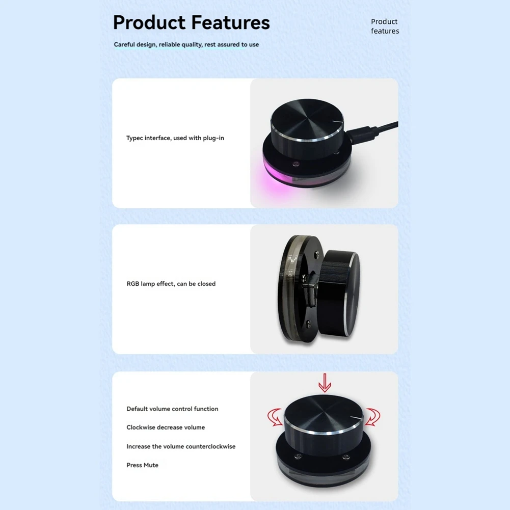 ใหม่ล่าสุด USB Volume Controller คอมพิวเตอร์ USB Volume Adjustable Controller รองรับปุ่มลัดปรับแต่งด้วย RGB