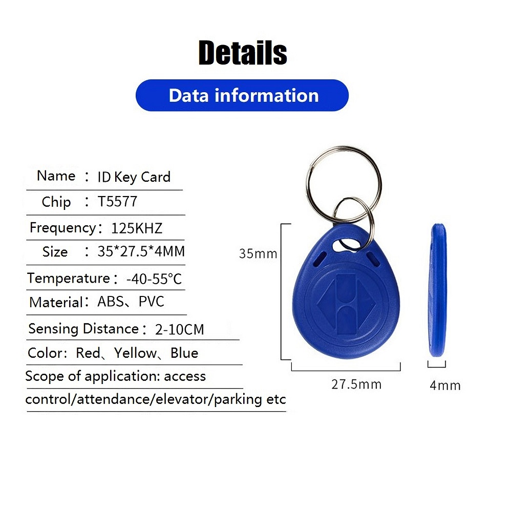 10 Uds EM4305 125Khz copia de llave regrabable reescritura EM ID T5577 llaveros RFID etiqueta anillo tarjeta acceso de ficha de proximidad