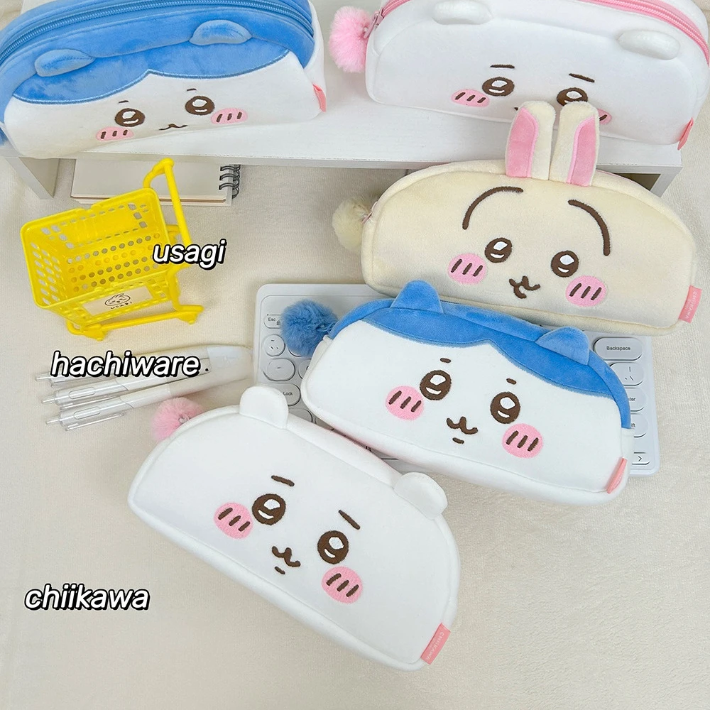 Chiikawa Anime Figuren Etuis Hachiware Pluche Kantoor Schoolbenodigdheden Pen Tas Draagbare Cosmetische Tas Meisje Jongen Studenten Geschenken
