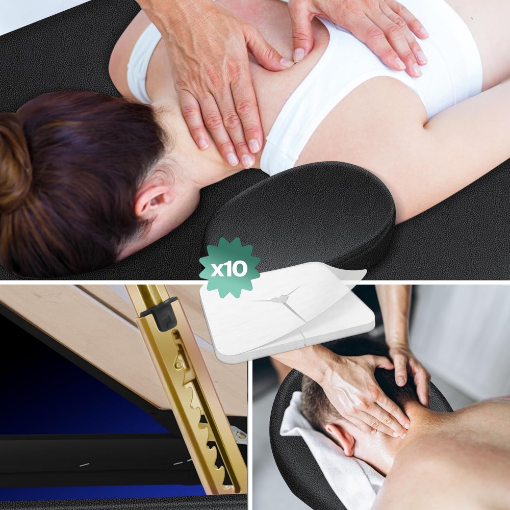 Mobiler Massagetisch 70 cm breit, klappbar und höhenverstellbar, 3 Zonen, Massagetisch, Schminktisch, Behandlungstisch