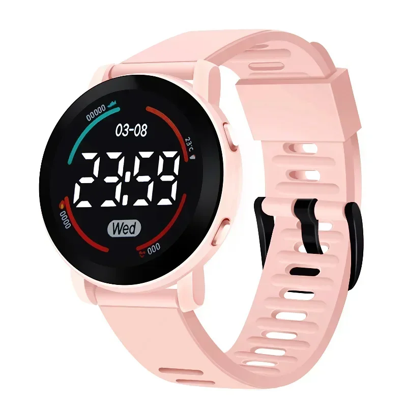 Relojes digitales LED para niños, Reloj deportivo luminoso resistente al agua para niños, Reloj de pulsera electrónico con correa de silicona para niños, Reloj Niño