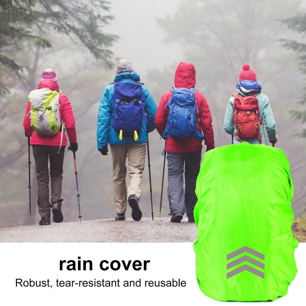 Capa de mochila reflexiva à prova d'água, capa de chuva para visibilidade noturna, protetor à prova de uv com tiras resistentes ao desgaste