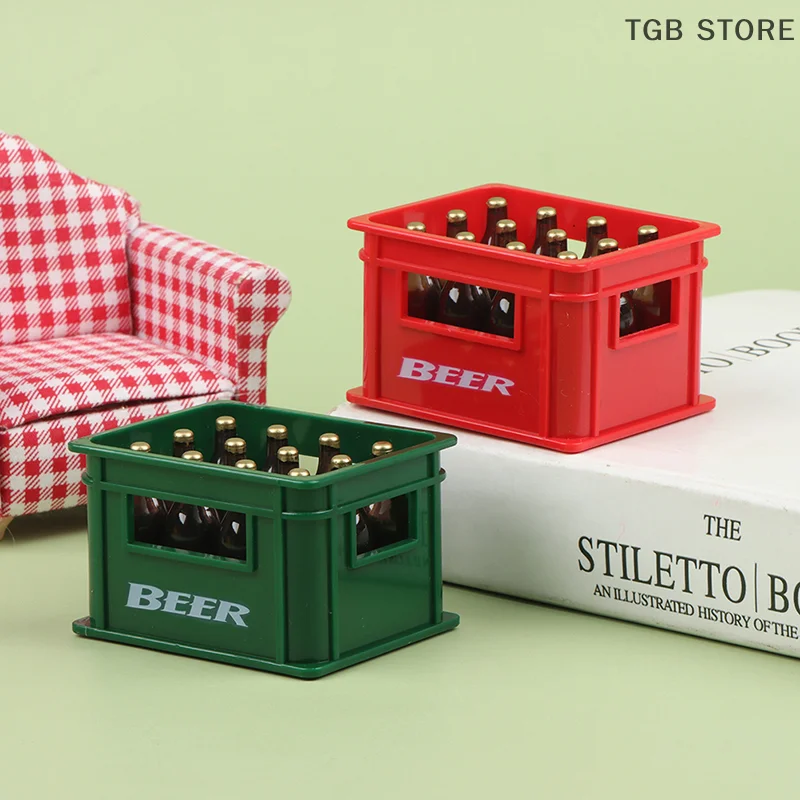 1:12 Puppenhaus Mini Bier Trinkflasche Bierbox Trinkbox Bar Küche Dekor Spielzeug