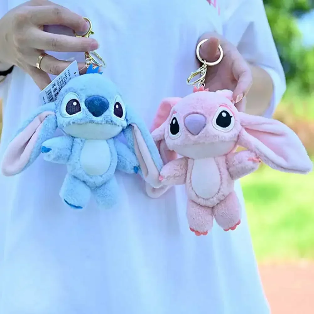 Kawaii Stitch плюшевый брелок-игрушка милая кукла Лило и Стич ангел плюшевые милые мягкие сумки кулон подарок на день рождения для девочек