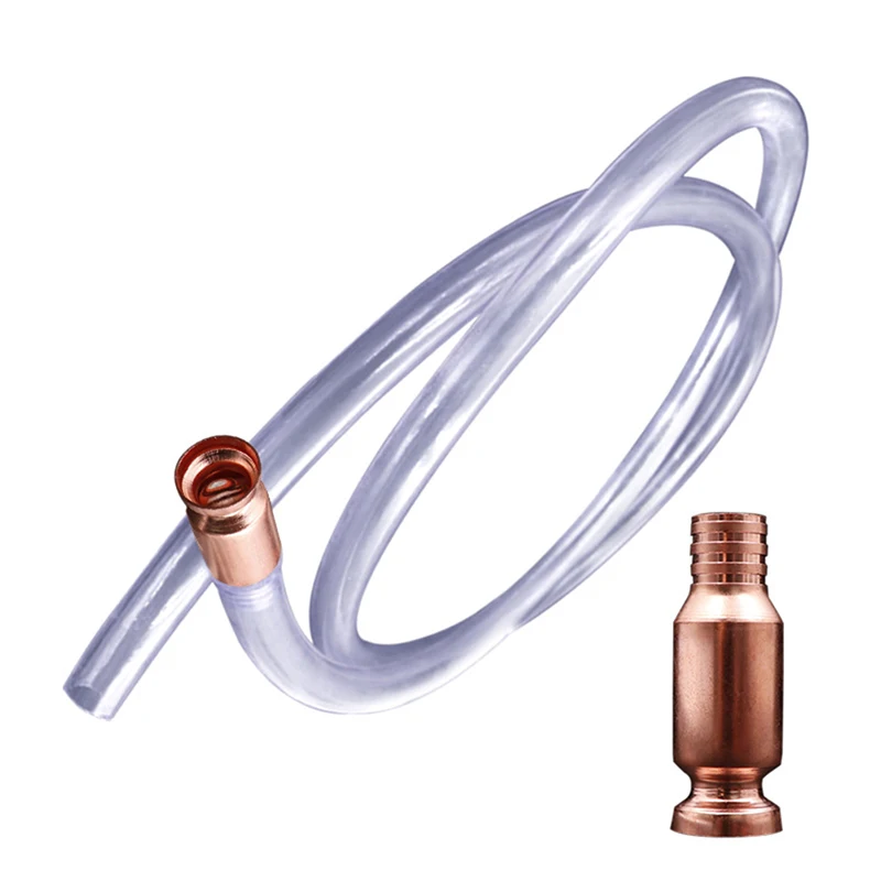 Sifão de cobre vermelho para reabastecimento de gás, bomba de sifão, gasolina, combustível, água, sifão, segurança, mangueira autoescorvante, conector flexível de sifão