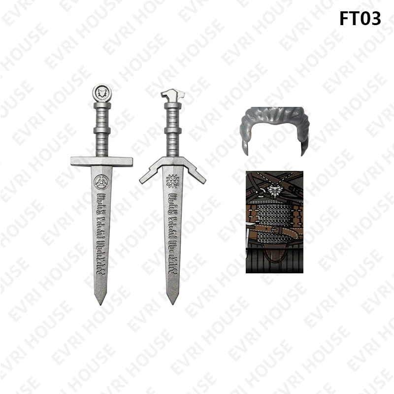 Video Games Mini Action Figures Bricks Geralt Ciri Movies Assembly Building Blocks Toys for Children FT03 FT04