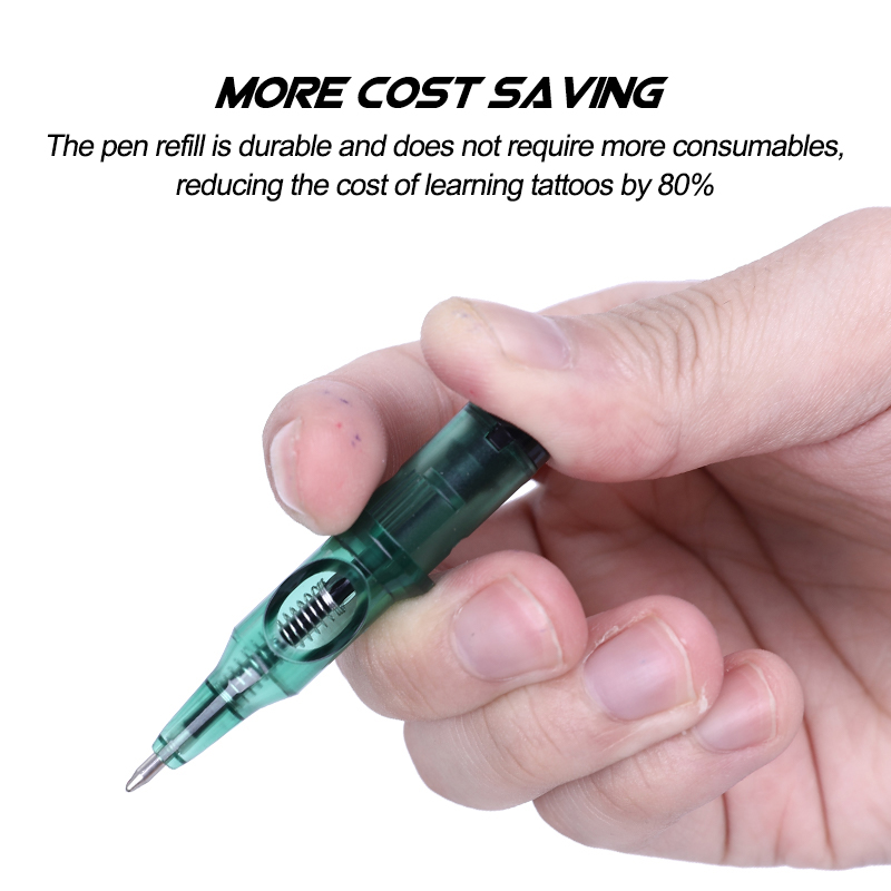 10/5pcs ตลับหมึกปากกาลูกลื่นเข็มสักสักเข็มสําหรับเริ่มต้น Designer Drawing Practice สําหรับปากกาสักเครื่อง