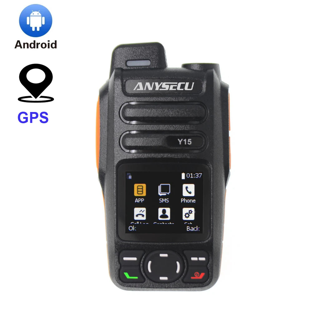 ANYSECU Y15 Android 5.1 4G วิทยุเครือข่าย LTE/WCDMA/GSM POC Walkie Talkie เข้ากันได้กับ Zello หรือจริง-Ptt