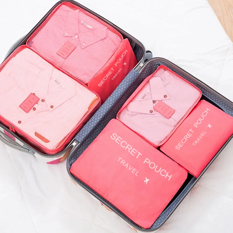 กระเป๋าเก็บสัมภาระเดินทาง 6 ชิ้น, กระเป๋าเก็บของน้ําหนักเบาอเนกประสงค์, กระเป๋า Duffle กันฝุ่น