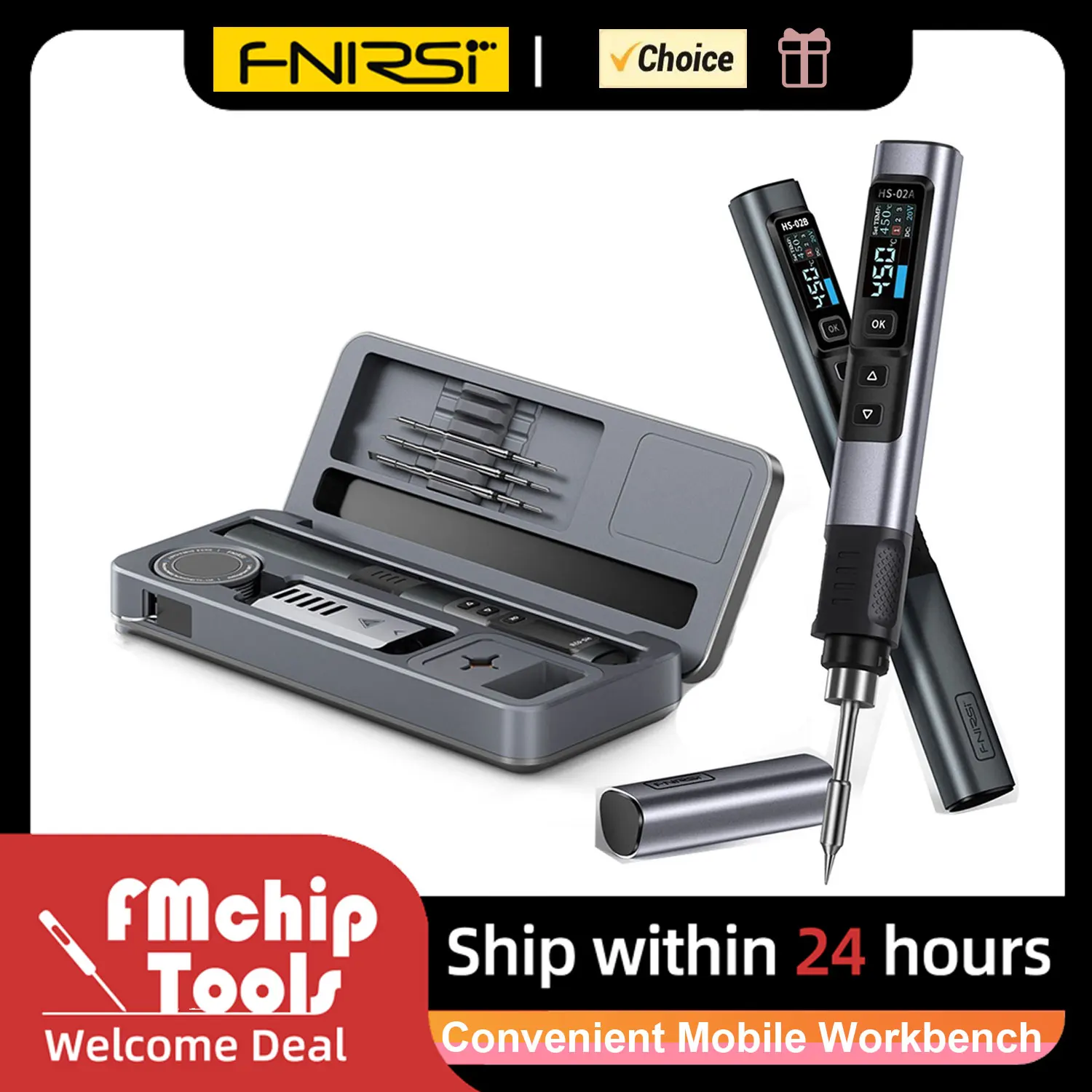 FNIRSI HS-02 Protable Heat Toolbox キット 100 ワット電力調整可能な温度急速加熱修理装置 100-450 ℃   DIY修理用