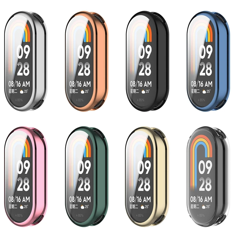 Soft TPU Protective Cover For Xiaomi Mi Band 8 Full Screen Protector Frame Bumper Shell for Xiaomi Miband 8 Watch Accessories