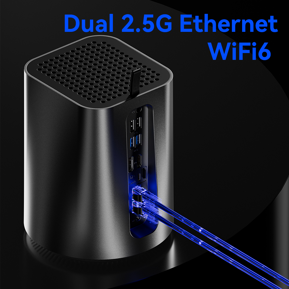 NAS Mini PC Intel N150 Ryzen 7 5825U DDR4 M.2 NVME SSD 2x2,5/3,5 "HDD RAID Firewall Router Pfsense WiFi6 Windows 11 FreeNAS