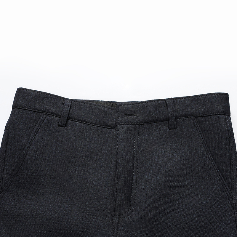 Pantalon de costume doublé polaire pour hommes, décontracté, ample, droit, noir, robe formelle, bleu marine, épais et chaud