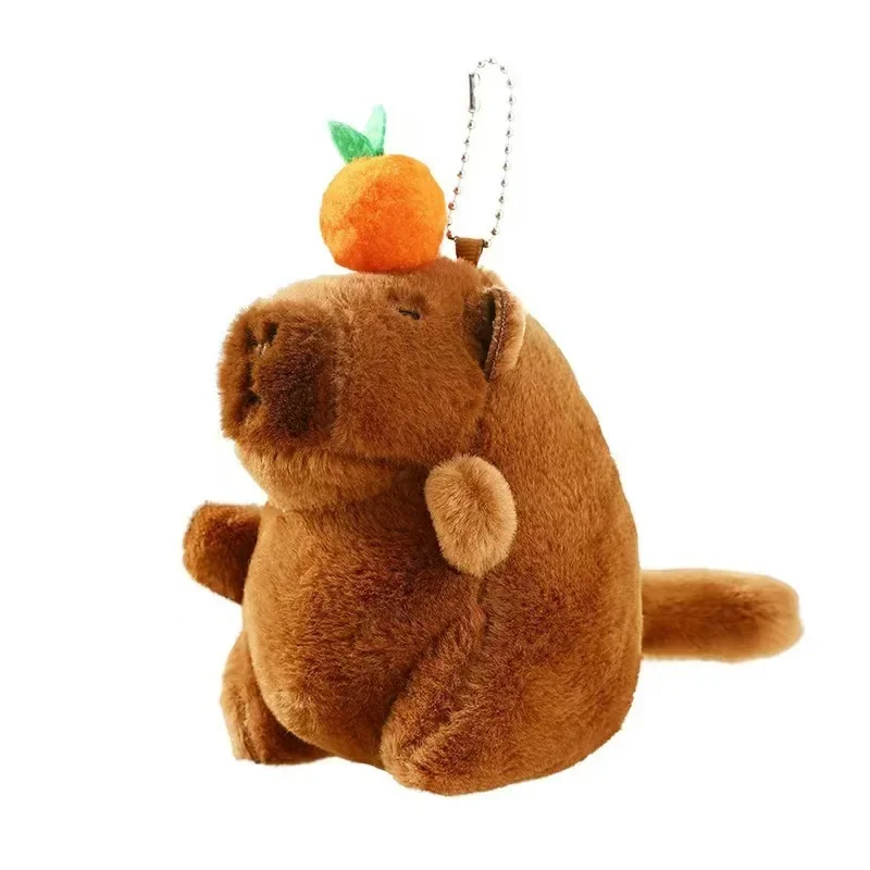 Porte-clés en peluche kaki, queue de vol, Capybara, mignon, poupée en peluche, jouet, pendentif pour sac d'école, cadeau, 1 à 20 pièces