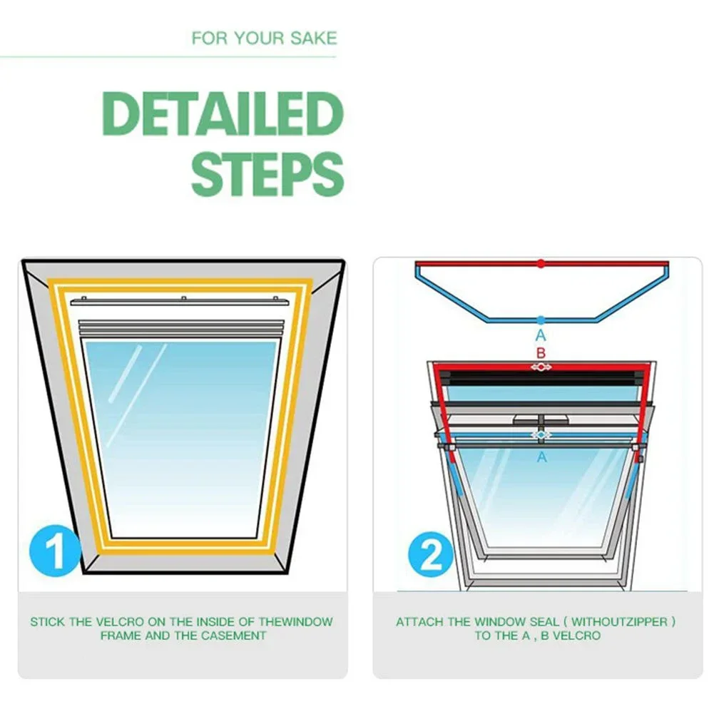 Pano de vedação de ar condicionado móvel, bloqueio de ar universal, vedação de janela, placa de pano, vedação de janela com kit de vedação de saída com zíper