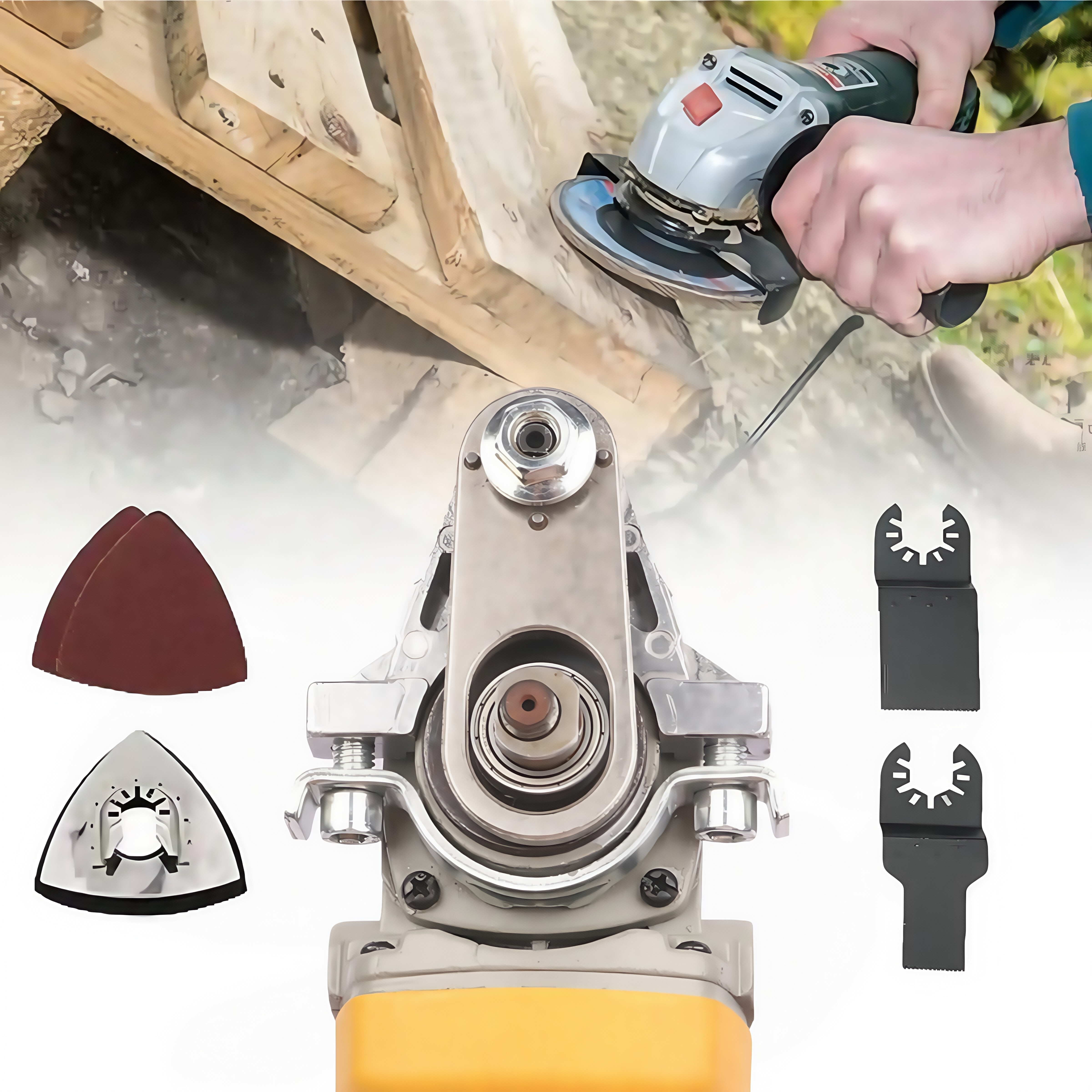 Converter Oscillating Tool Kit, Angle Grinder Adapter Versatile Oscillating Tool Accessories Simple Installation for Carpenters