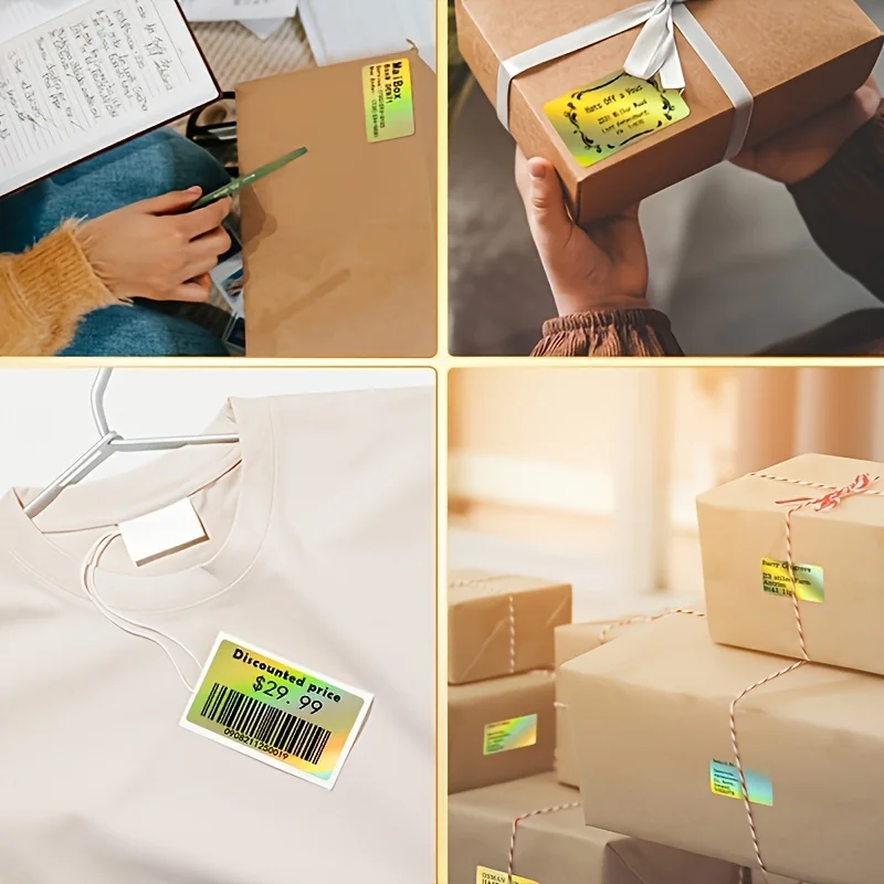Holographic Thermal Label Printer Paper, Self-Adhesive Thermal Label Paper, Suitable for B3S/M200/M210/M110/M3/M120/M108/P50/P80
